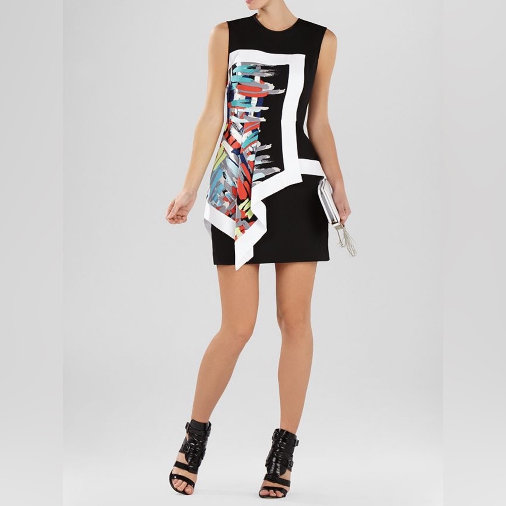 Colorful dress with peplum detail